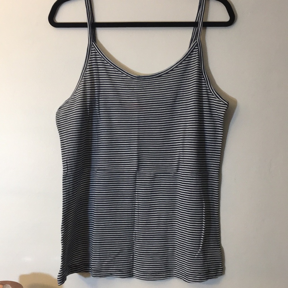 NWOT basic navy and white striped cami